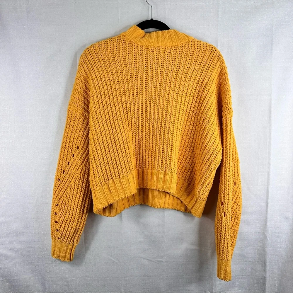 Hollister knitted crew neck oversized cropped sweater fall winter spring holiday - Picture 2 of 8